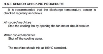 Sensor checking procedure
